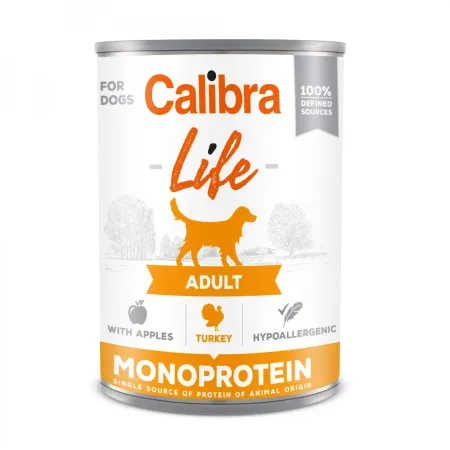 Calibra Dog Life Adult Indyk z jabłkiem 400g